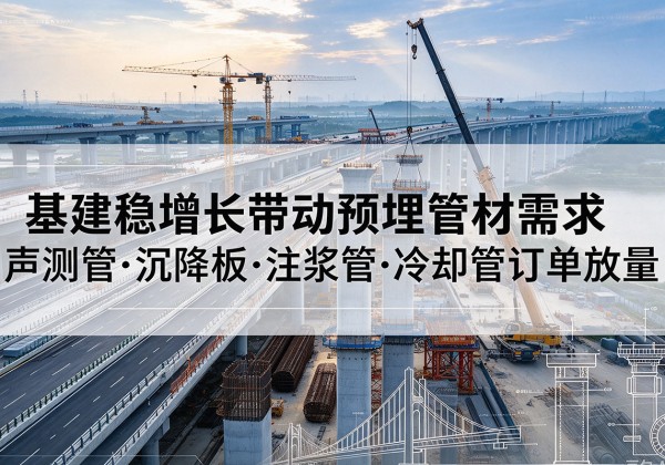 徐汇区基建稳增长带动预埋监测管材需求，声测管、沉降板、注浆管订单持续放量